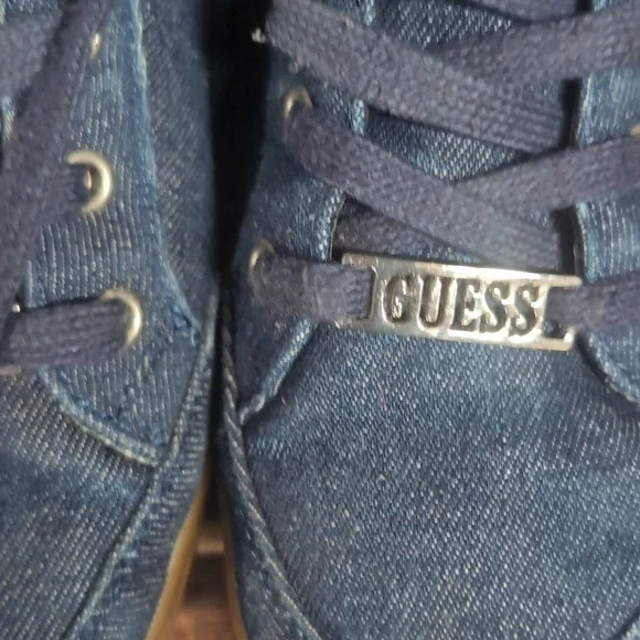 Guess Women Denim High-Top Sneakers Size 7.5M - Picture 3 of 12